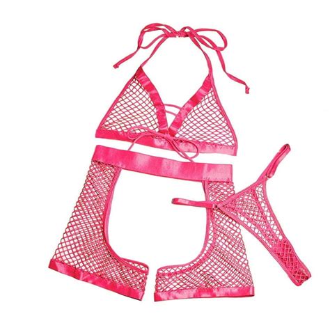 Yuhaotin Valentine Lingerie For Women Bow Lingerie Womens Mesh Lace