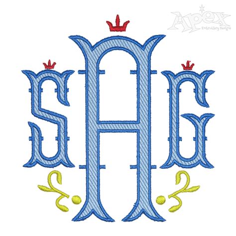 Shirley Monogram Applique Embroidery Font Apex Monogram Designs And Fonts