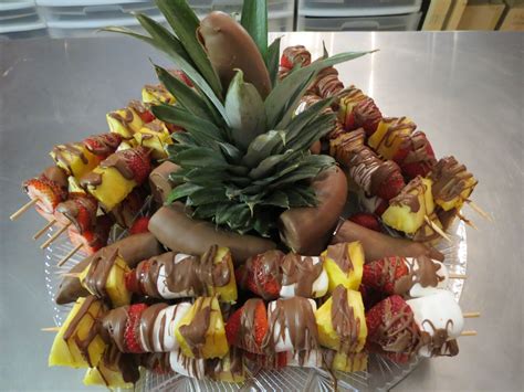 Fruit Kabob Platter With Pineapple Top As Centerpiecekabobs Made