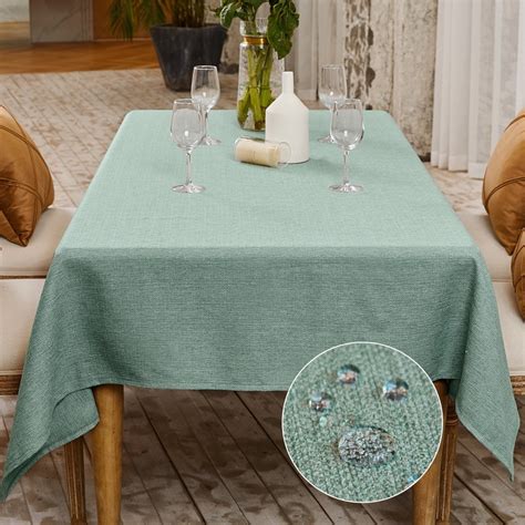 Balcony Falcon Rectangle Tablecloth Water Resistant Thick Faux Linen