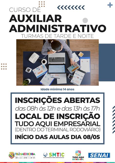 Curso De Auxiliar Administrativo Est Inscri Es Abertas