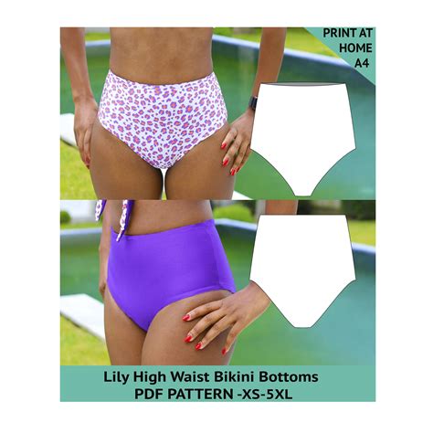 High Waist Bikini Swimsuit Pattern Bathing Suit PDF Sewing Patterns