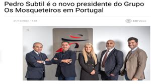 Pedro Subtil O Novo Presidente Do Grupo Os Mosqueteiros Em Portugal