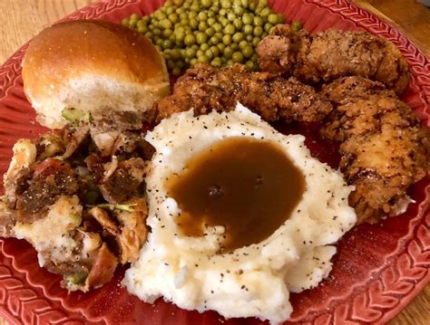 [homemade] Fried Chicken White Castle Slider Stuffing Mashed Potatoes Gravy Food