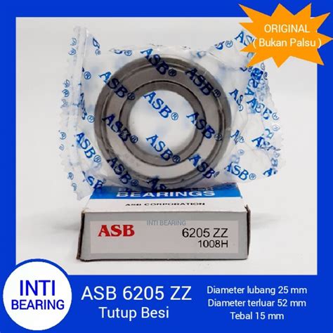 Jual BALL BEARING 6205 ZZ ASB ASLI ORIGINAL LAHER BANTALAN 6205ZZ TUTUP