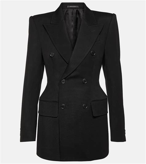 Hourglass Wool Blazer In Black Balenciaga Mytheresa