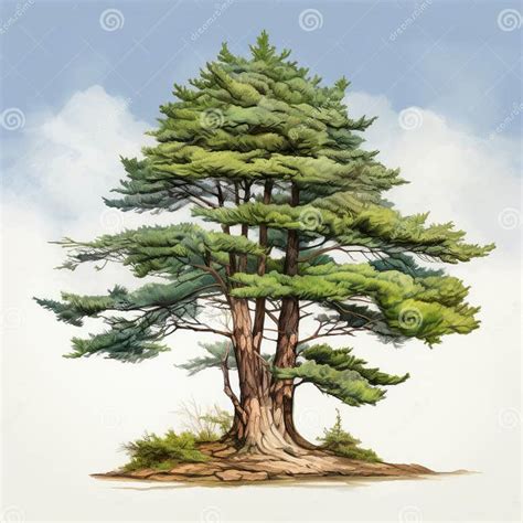 Realistic Pine Tree Painting Concept Art with Japanese Artistic ...