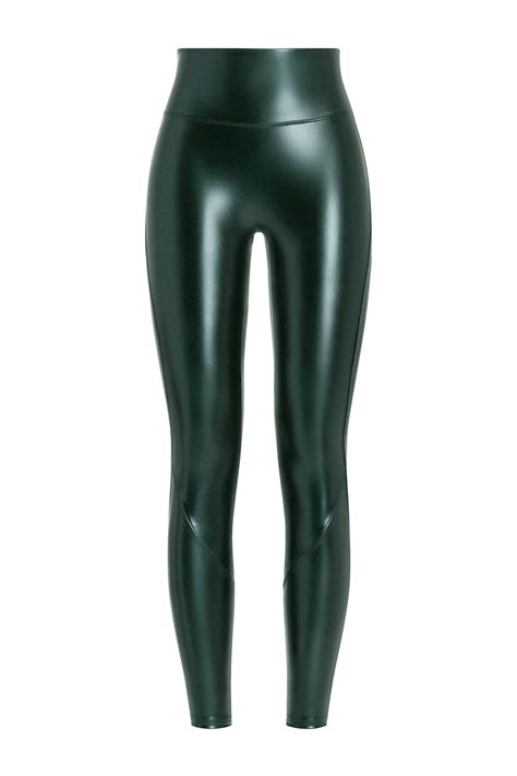 Spanx Corrigerende Legging Faux Leather Liquid Petrol Wehkamp