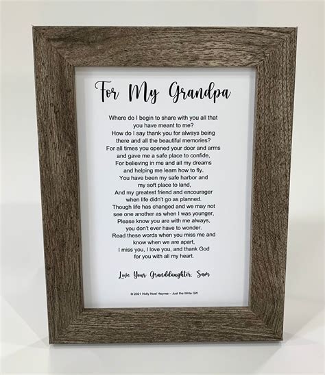 Framed Grandparent Poem Grandmother Poem Grandpa Poem Etsy