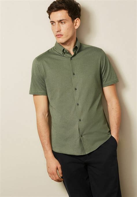 Next Regular Fit Short Sleeve Camisa Green Verde Zalando Es