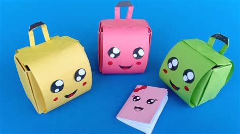paper school bag diy origami crafts easy origami step