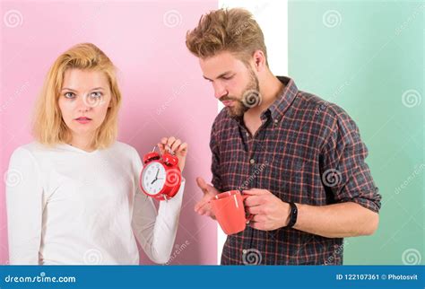 Woke Up Too Late. I am Going Late for Work. Couple in Love Overslept ...