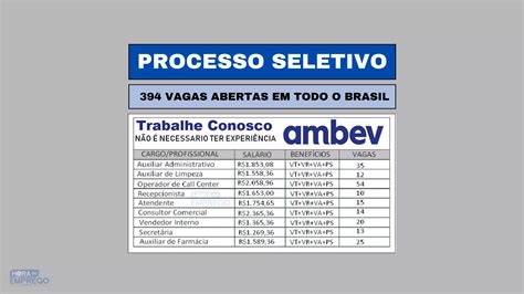 Novo Processo Seletivo Da Ambev Tem 394 Vagas Abertas Em Todo O Brasil