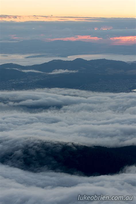 Mt Wellington Sunrise Over Hobart - Luke O'Brien Photography