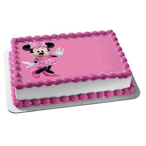 Custom Disney MINNIE MOUSE Edible Birthday Cake Topper Decoration Image ...