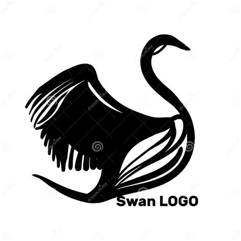 Illustration Of Black Swans Logo Design Template Stock Vector