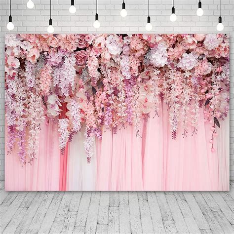 Custom Wedding Backdrop Flower Pink Floral Birthday Banner Photography ...