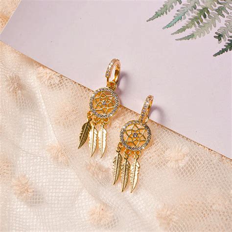 Dreamcatcher 14k Solid Gold Earrings – Inspire