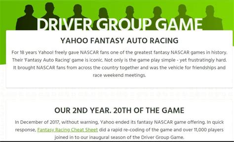 Introducing the 2019 Driver Group Game – Fantasy Racing Tips