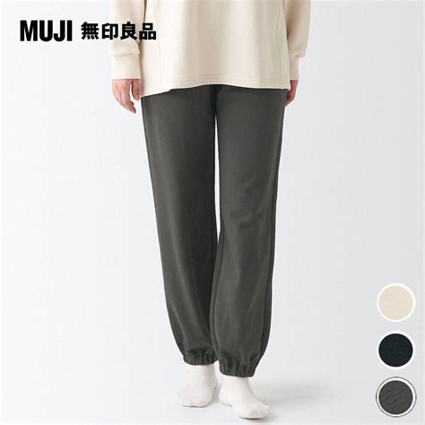 Muji 無印良品 三色可選女有機棉混彈性裏毛縮口褲 Pchome 24h購物