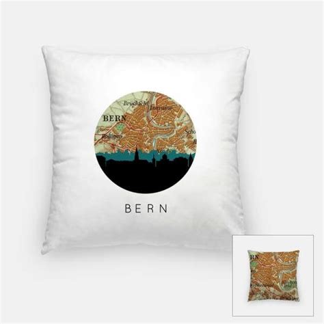 Bern city skyline with vintage Bern map | wanderlust gifts and home decor