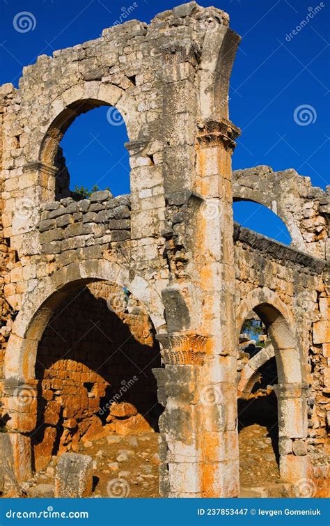 Detailed View Ruins Of Antique City Kanlidivane Ancient City In Mersin