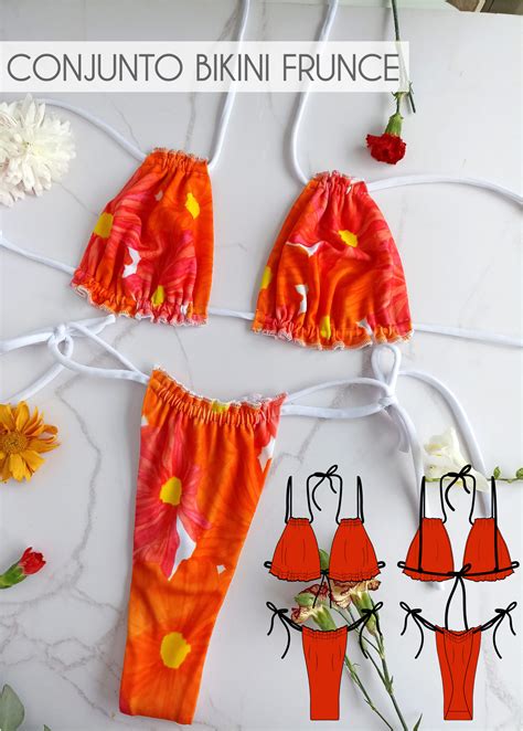 Molde Conjunto Bikini Frunce Mercadito De Moldes