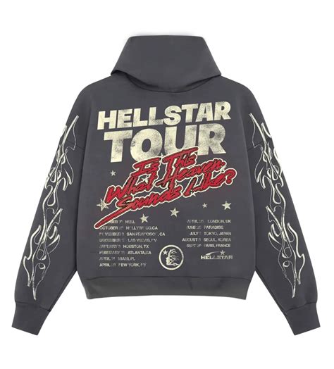 Buy Hellstar Tour Hoodie | Hellstar | Hellstar Record Tour Hoodie Grey