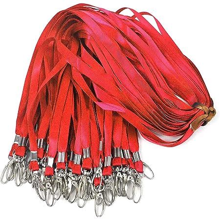 Amazon Pcs Lanyards Red Lanyard For Id Badges Nylon Lanyard