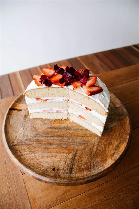 Strawberry And Cream Naked Tiered Cake Smor Home