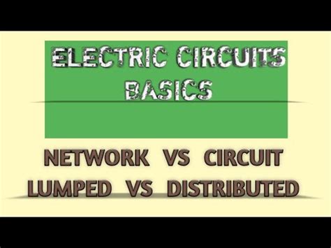 Basic Concepts Network Vs Circuit Lumped Vs Distributed Elements