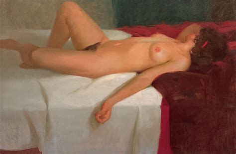 Kang Cho Reclining Nude Oil Painting For Sale At 1stDibs Kang Cho Artist