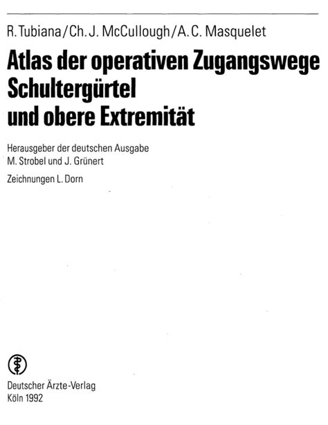 Atlas Der Operativen Zugangswege Schulterg Rtel Und Obere