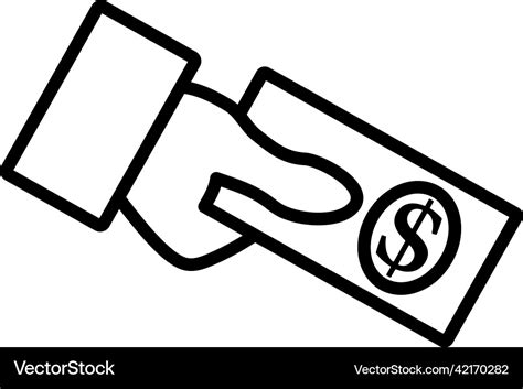 Hand holding money icon Royalty Free Vector Image