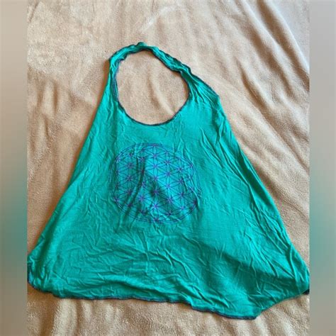 Tops Handmade Flower Of Life Halter Top From Mexico Jersey Bohemian