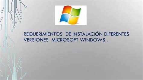 PPT Requerimientos de instalación diferentes versiones Microsoft