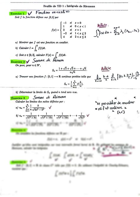 Solution Exercices Int Grales De Riemann Studypool