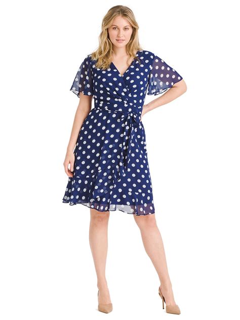 Surplice Polka Dot Wrap Dress Jessica Howard Gwynnie Bee Rental