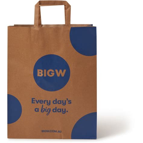 BIG W Paper Shopping Bag Brown BIG W