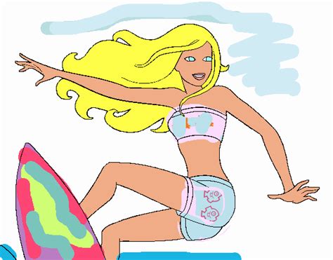 Dibujo De Barbie Surfeando Pintado Por En Dibujos Net El D A A