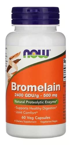 Bromelain Gdu G Mg Now Capsulas Vegetales Sabor Sin Sabor