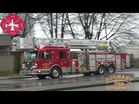 Burnaby Fire Department Ladder Responding Youtube