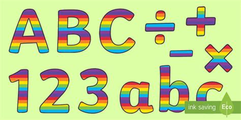 Stripey Rainbow-Themed Display Lettering (teacher made)