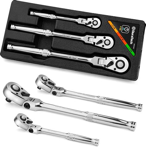 Duratech Piece Flex Head Ratchet Set Drive Ratchet