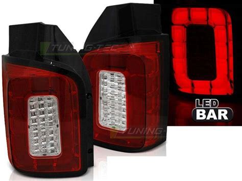 LED hátsó lámpák pour VW T6 2015 2019 Transporter piros fehér LED BAR