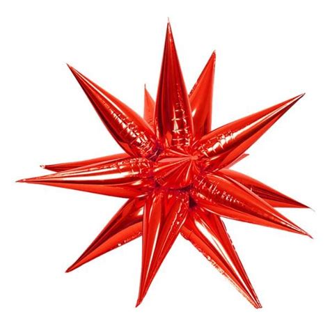 27 3D Foil Starburst 12 Points Cone Spike Balloons For Valentines Day