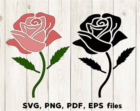 Rose Svg Flowers Svg Roses Svg Rose Silhouette Red Rose Vector