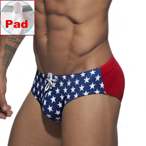 Push Up Mens Swim Briefs Sexy Gay Men Swimwear Swimming Trunks