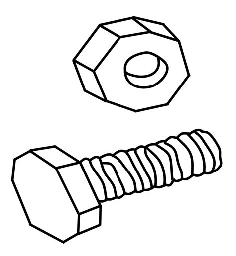 Nut And Bolt Coloring Page Free Printable Coloring Pages The Best