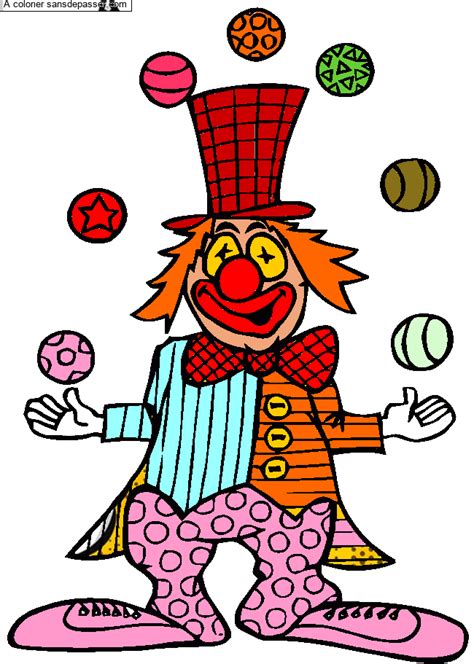 Coloriage Clown Jongleur Sans D Passer